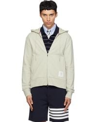 Thom Browne - Loopback Jersey-Bar Zip Up Hoodie - Lyst
