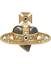 Vivienne Westwood - Diamante Heart Stud Single Earring - Lyst