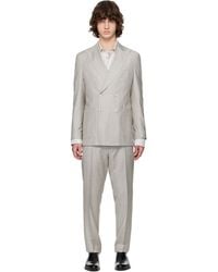 BOSS - Complet Gris À Rayures Fines - Lyst