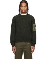 Moncler - Khaki Mouliné Wool & Cashmere Sweater - Lyst