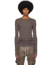 Rick Owens - Gray Ribbed Sweater - Lyst