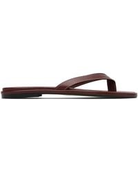 Aeyde - Burgundy Melody Leather Thong Sandals - Lyst