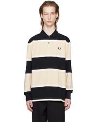 Fred Perry - Black & Beige Striped Polo - Lyst