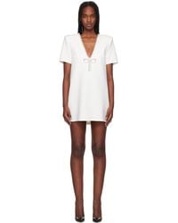 Area - Crystal Bow V-neck T-shirt Minidress - Lyst