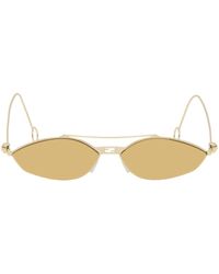 Fendi - Gold Baguette Sunglasses - Lyst