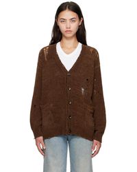 R13 - Cardigan Boyfriend Brun En Chenille - Lyst