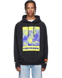 heron bird slogan print hoodie