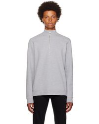 Sunspel - Gray Half-zip Sweatshirt - Lyst
