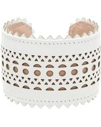 Alaïa Alaïa Mini Vienne Cuff Bracelet - White