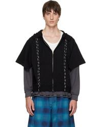we11done - Layered Double String Zip-Up Hoodie - Lyst