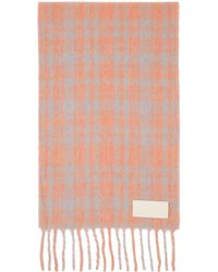Ami Paris - Pink & Gray Checked Scarf - Lyst