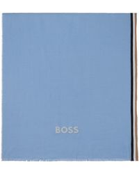 BOSS - Écharpe bleue à rayures - Lyst