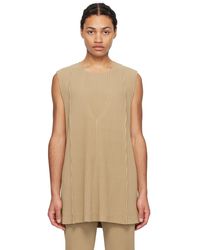 Homme Plissé Issey Miyake - Homme Plissé Issey Miyake Beige Monthly Color February Tank Top - Lyst