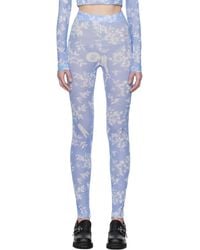 Moschino - Floral Print Mesh Leggings - Lyst