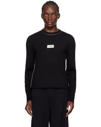 MM6 by Maison Martin Margiela - Crew Neck Sweater With Contrasting Stitch Detail - Lyst