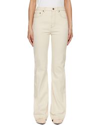 Burberry - Off- High Rise Bootcut Jeans - Lyst