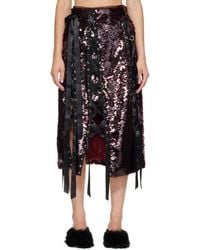 Simone Rocha - Burgundy Unraveling Ribbon Ring Midi Skirt - Lyst