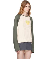 OPEN YY Layered Stripe T-Shirt in Green | Lyst