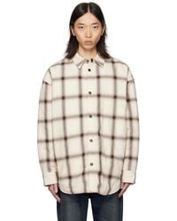Acne Studios - Off- Flannel Button-Up Overshirt - Lyst