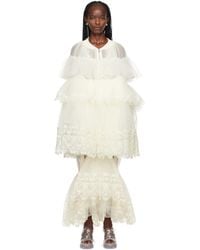 Simone Rocha - Ssense Exclusive Off-white Minidress - Lyst