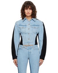Mugler - Bi-Color Denim Jacket - Lyst