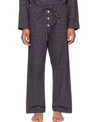 Bode - Pantalon de pyjama bleu marine à carreaux - Lyst