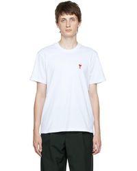 Ami Paris - T-shirt blanc avec logo - Lyst