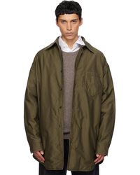 Maison Margiela - Khaki Padded Satin Cotton Shirt - Lyst