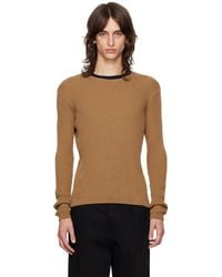 Dries Van Noten - ブラウン ライン クルーネックセーター - Lyst