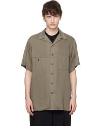 Yohji Yamamoto - Cellulose Lawn Panel Open Collar Shirt - Lyst