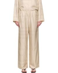 TOTEME - Off- Monogram Silk Pj Lounge Pants - Lyst