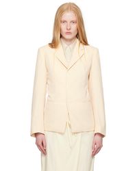 Lemaire - オフホワイト フィット シングルジャケット - Lyst