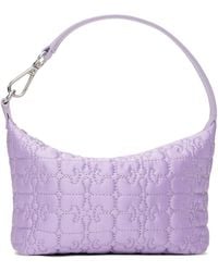 Ganni - Purple Small Butterfly Pouch Satin Bag - Lyst