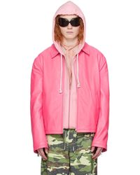 Acne Studios - Pink Zip Leather Jacket - Lyst