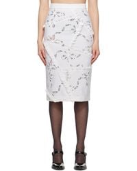 ShuShu/Tong - ホワイト Cutout Bow Patchwork ミディアムスカート - Lyst