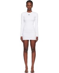 Marine Serre - Moon Logo Ribbed Jersey Ls Crewneck Minidress - Lyst