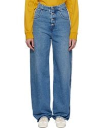 MM6 by Maison Margiela - Raw Edge Jeans - Lyst