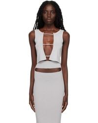 Christopher Esber - Gray Lattice Tank Top - Lyst