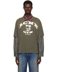 Acne Studios - Khaki Layered Logo Long Sleeve T-Shirt - Lyst