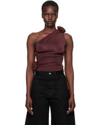 Magda Butrym - Burgundy One Shoulder Tank Top - Lyst