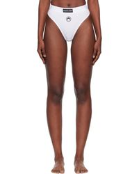 Marine Serre - Culotte Blanche En Jersey Extensible À Logo Et À Taille Haute - Lyst