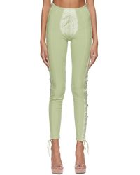 Slacks and Chinos Straight-leg trousers Jean Paul Gaultier Printed Tulle Pants in Green Womens Clothing Trousers 