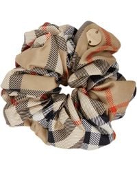 Burberry - Check Silk Scrunchie - Lyst