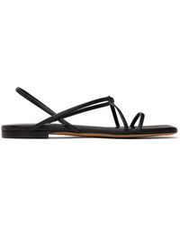 Proenza Schouler - Black Square Strappy Flat Sandals - Lyst