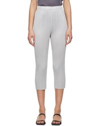 Pleats Please Issey Miyake - Gray Monthly Colors April Trousers - Lyst