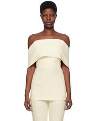 Totême - Toteme Off-white Off-the-shoulder Top - Lyst