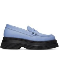 Ganni - Blue Wallaby Creepers Loafers - Lyst