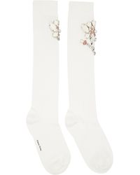 Simone Rocha - Poppy Crystal Flower Ribbed Knee Socks - Lyst