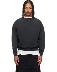 Maison Margiela - Pull Molletonné Noir À Logo Brodé - Lyst
