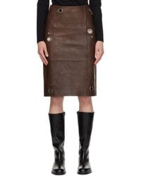Saks Potts - Brown Ania Leather Midi Skirt - Lyst